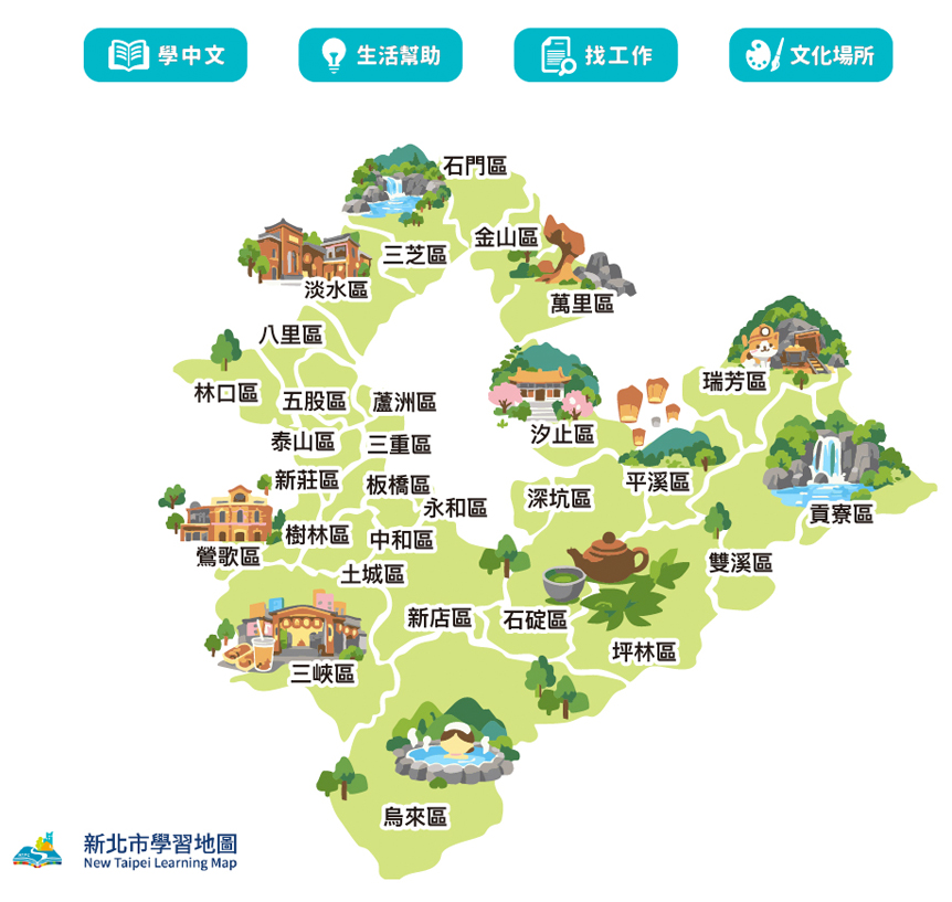 New Taipei City learning area map