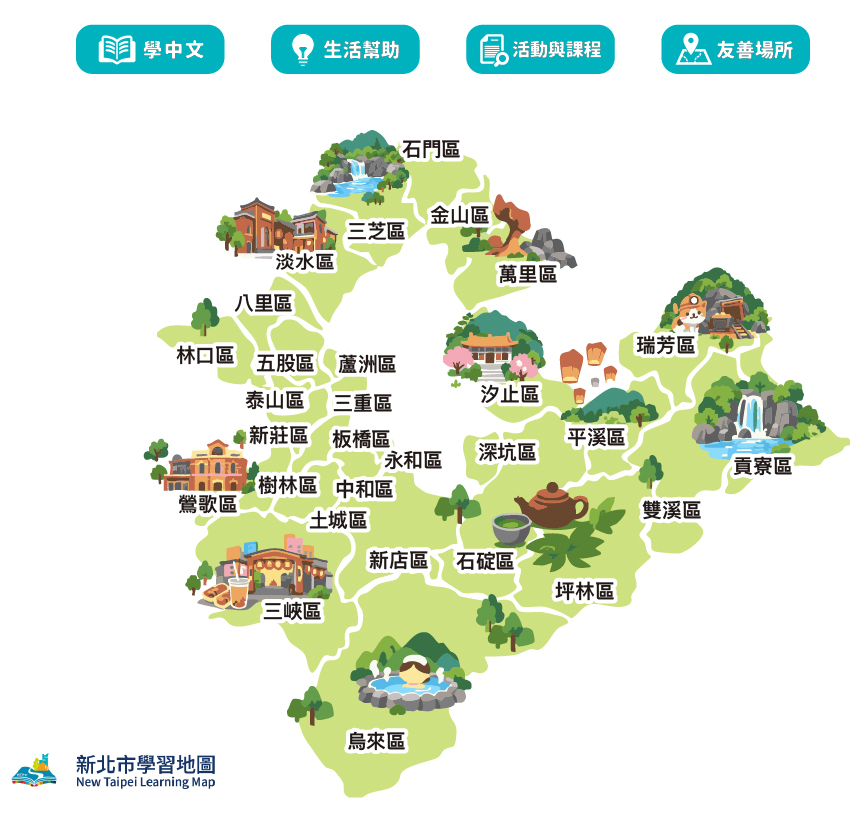 New Taipei City learning area map